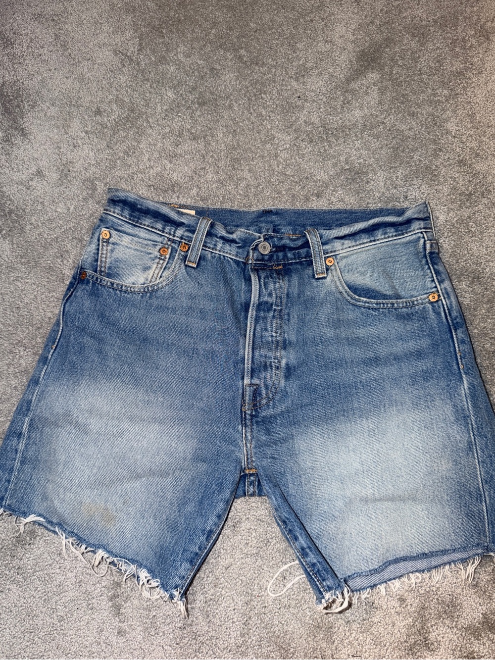Levi's Faded Blue Cutoff Denim Shorts